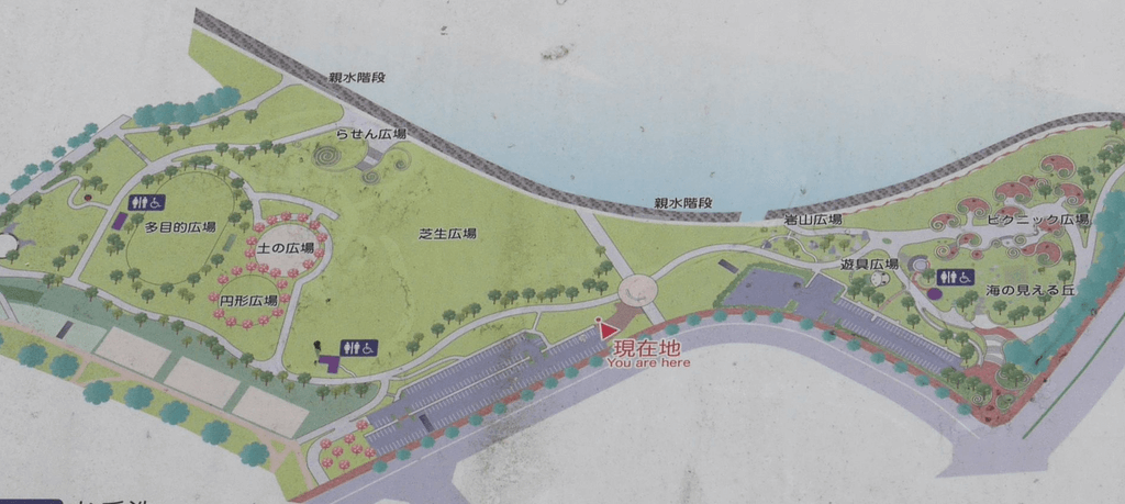福岡県みなと100年公園案内板